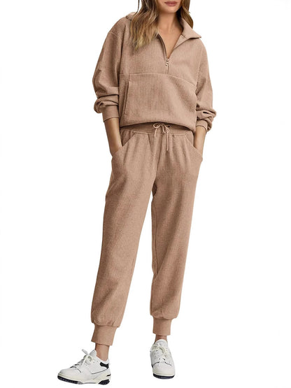 Women's Half Zipper Sweatshirt and Pants
