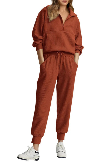 Women's Half Zipper Sweatshirt and Pants