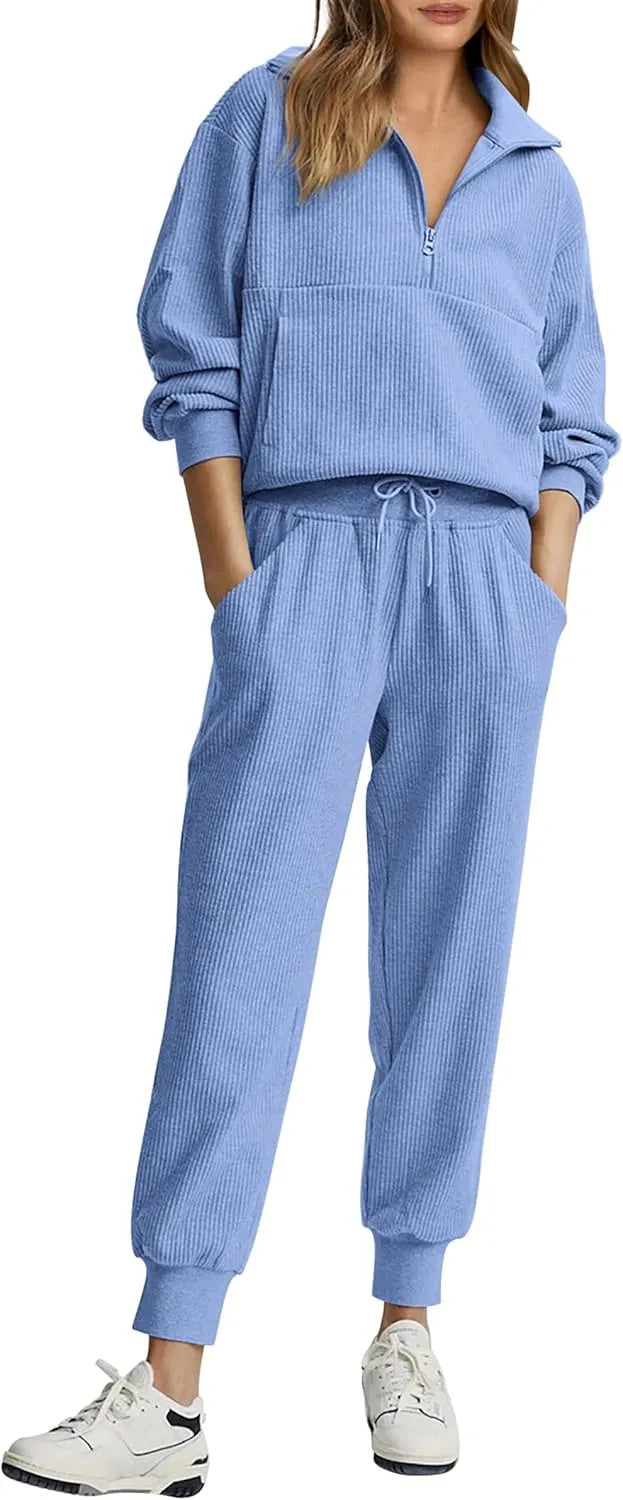 Women's Half Zipper Sweatshirt and Pants