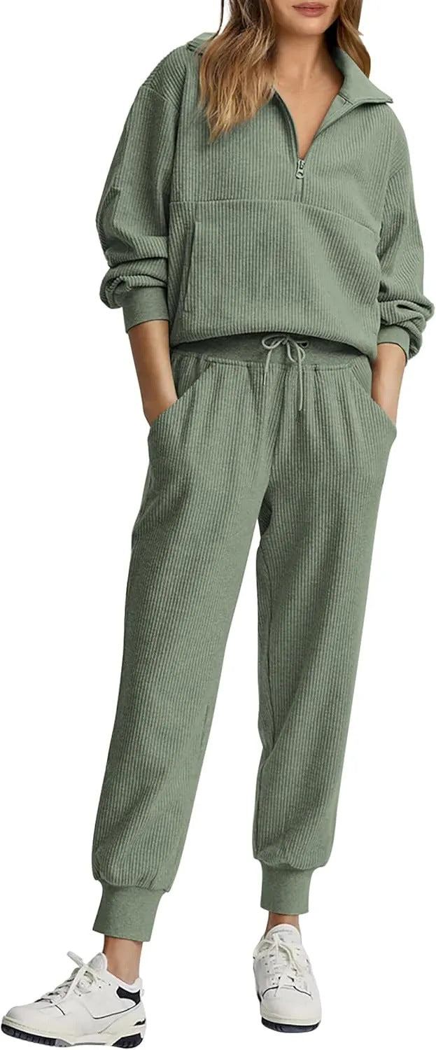 Women's Half Zipper Sweatshirt and Pants