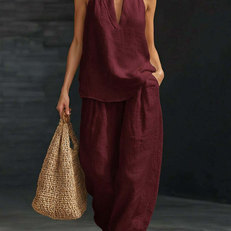 Women's Halter Neck Casual Set