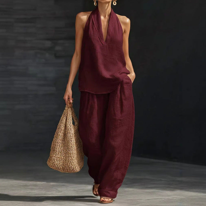 Women's Halter Neck Casual Set