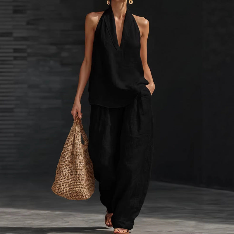 Women's Halter Neck Casual Set