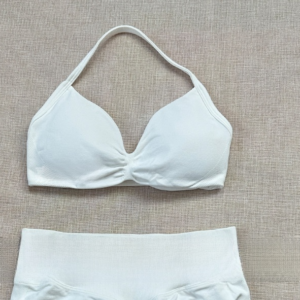 Women's Halter Neck Yoga Bra and Shorts Set