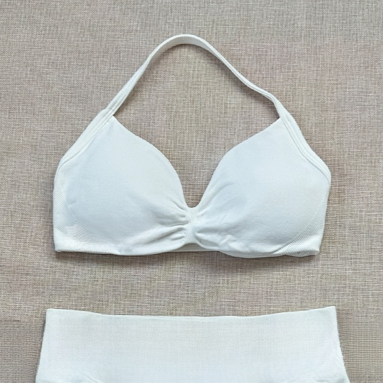 Women's Halter Neck Yoga Bra and Shorts Set