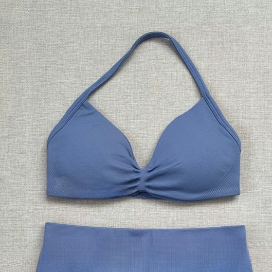 Women's Halter Neck Yoga Bra and Shorts Set