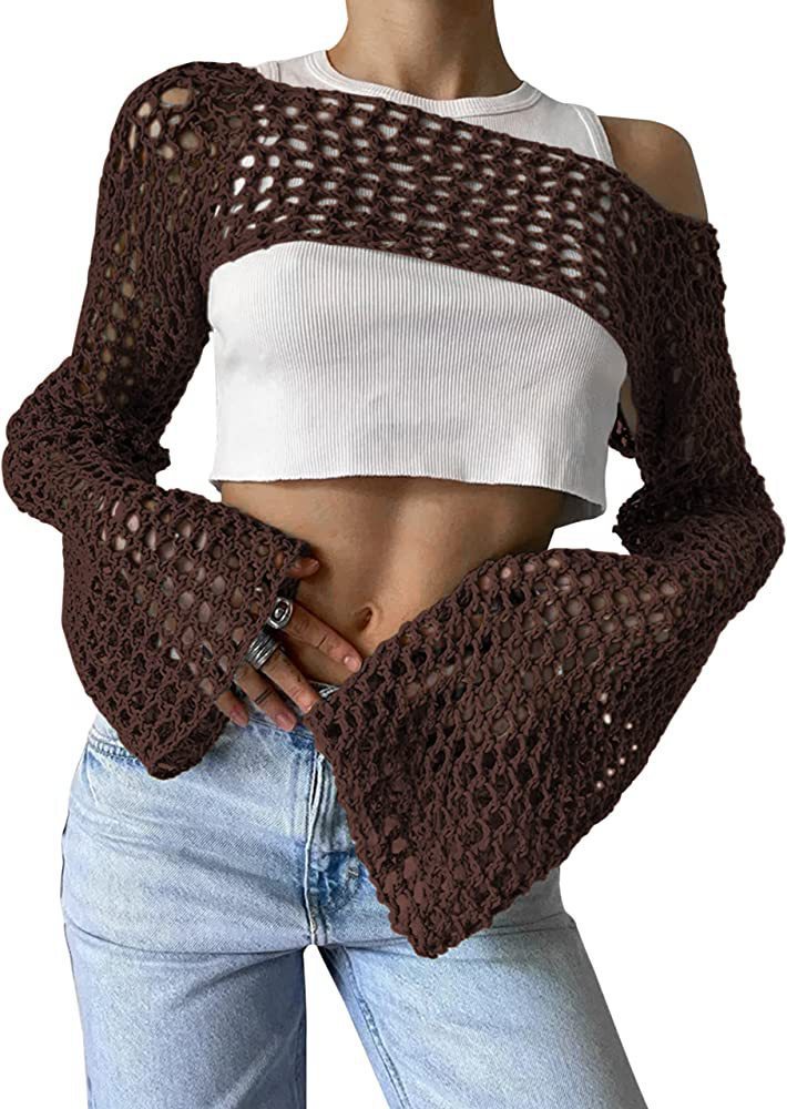 Women's Hand-Knitted Bell Sleeve Sweater
