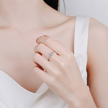Women's Heart Moissanite Silver Ring