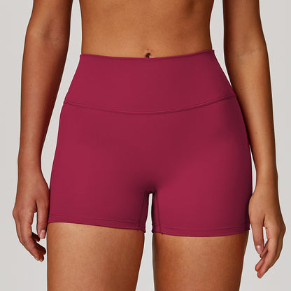 Women's High Waist Brushed Yoga Shorts for Fitness and Running