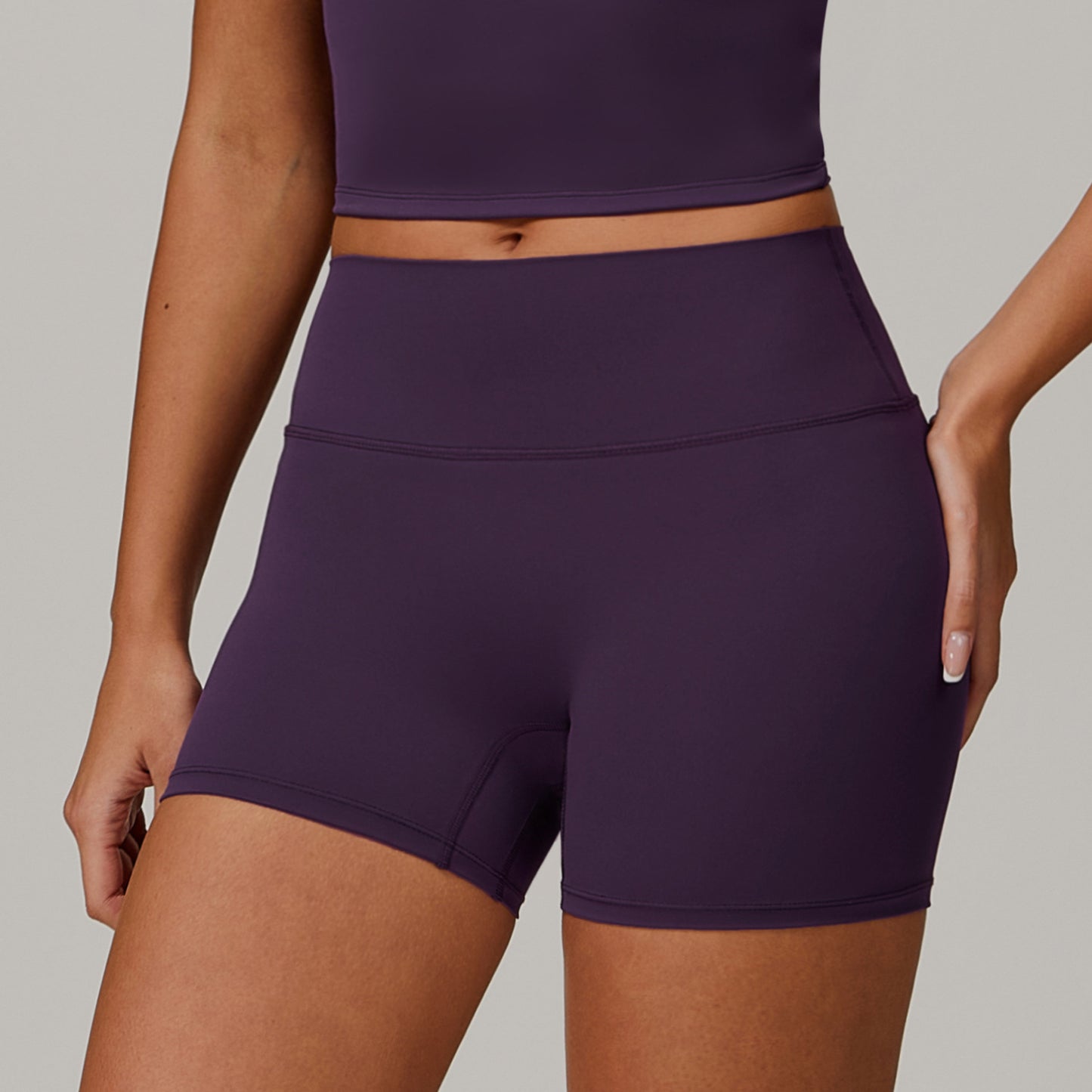 Women's High Waist Brushed Yoga Shorts for Fitness and Running