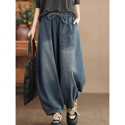 Women's High Waist Harem Denim Pants