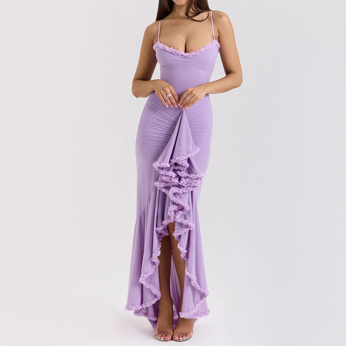 Women's High Waist Mesh Dress