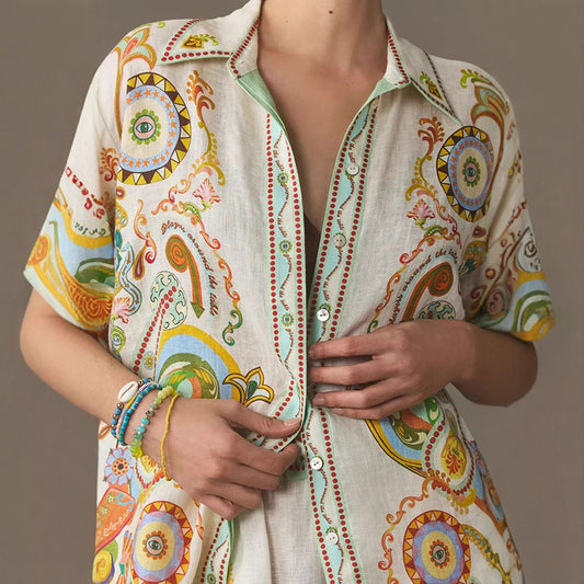 Women's High Waist Printed Casual Suit