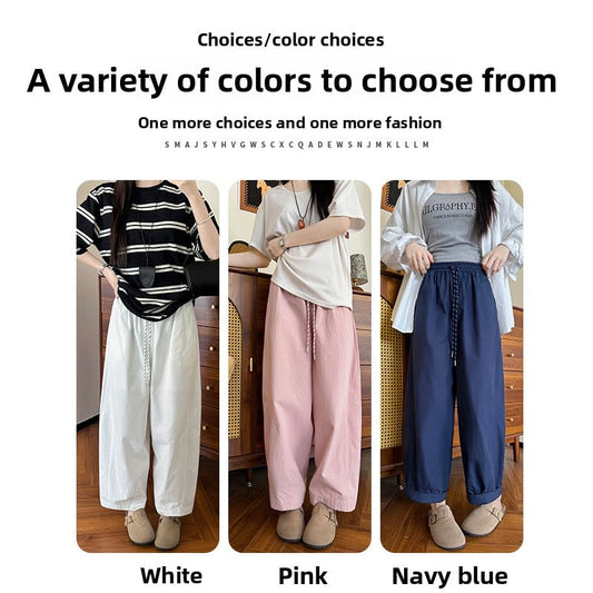 Women's High Waist Slim-fit Cropped Wide Leg Casual Pants