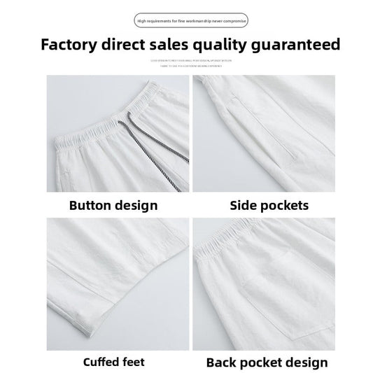 Women's High Waist Slim-fit Cropped Wide Leg Casual Pants