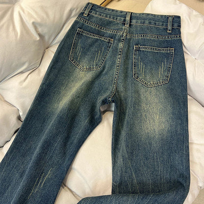 Women's High Waist Slim-Fit Flared Denim Trousers