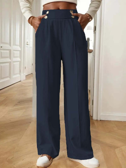 Women's High Waist Straight Casual Pants