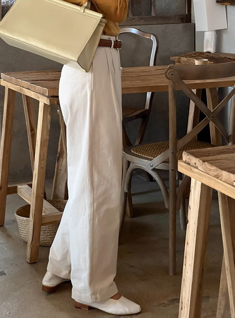 Women's High Waist Straight Leg Casual Pants