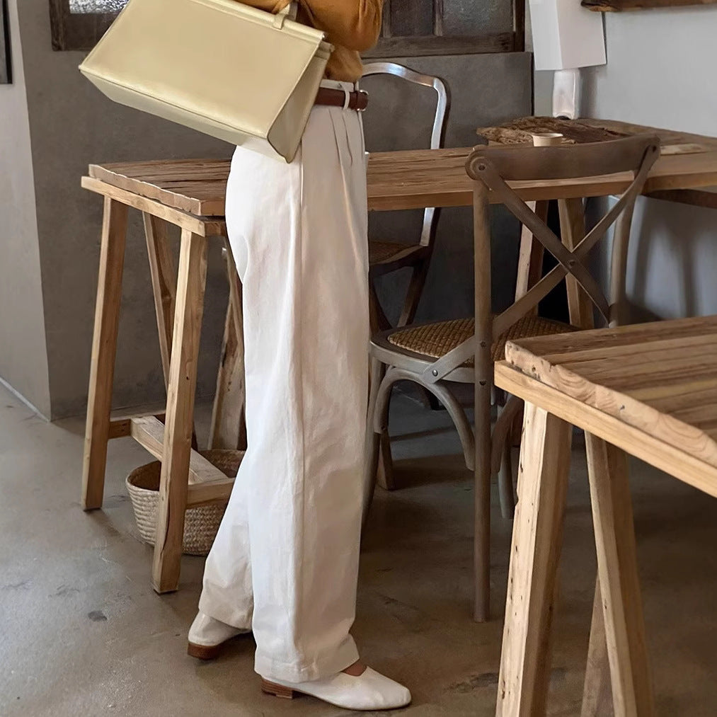 Women's High Waist Straight Leg Casual Pants