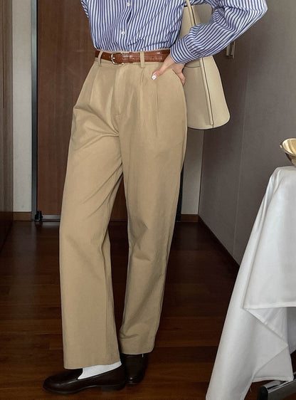Women's High Waist Straight Leg Casual Pants