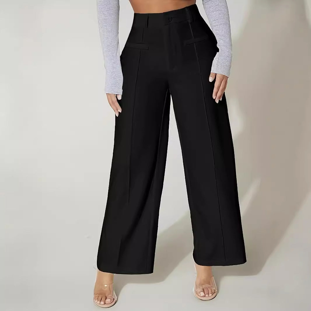 Women's High Waist Straight-Leg Casual Pants