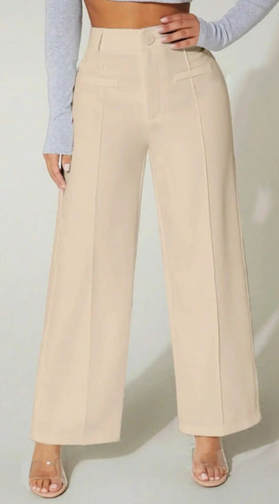 Women's High Waist Straight-Leg Casual Pants