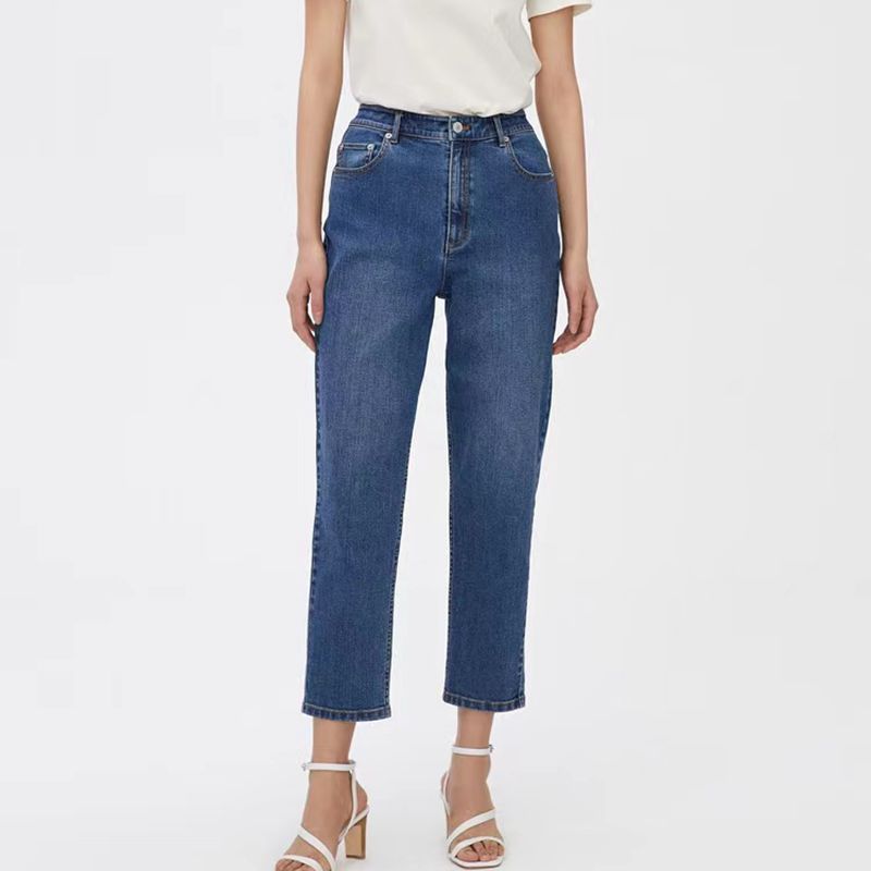 Women's High Waist Straight Leg Cropped Jeans