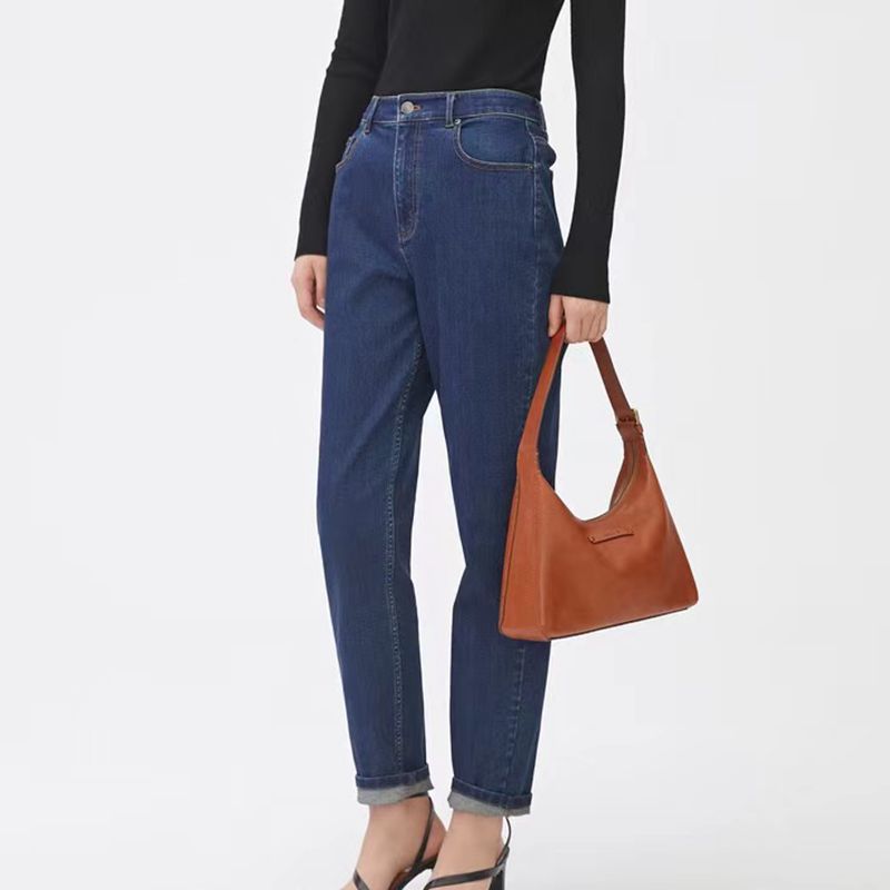 Women's High Waist Straight Leg Cropped Jeans