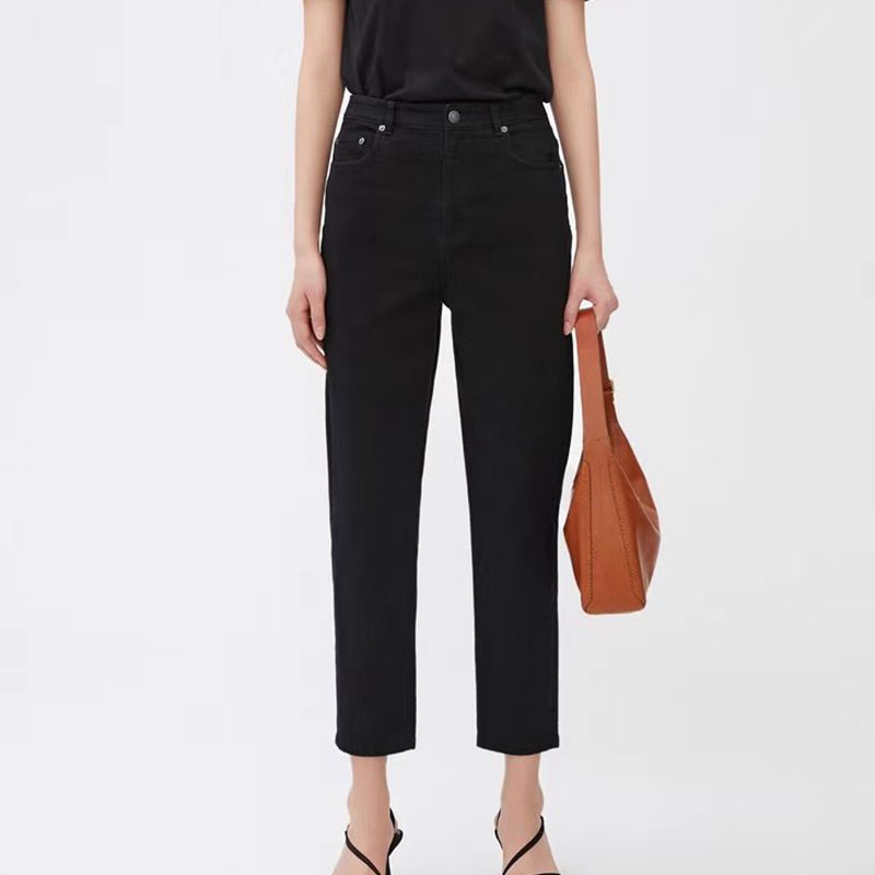 Women's High Waist Straight Leg Cropped Jeans