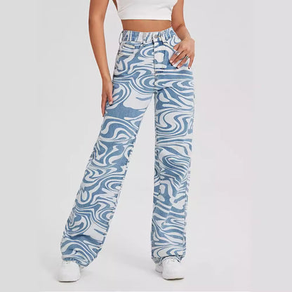 Women's High Waist Straight Leg Jeans