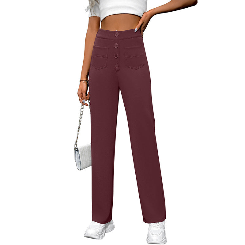 Women's High Waist Wide Leg Casual Pants