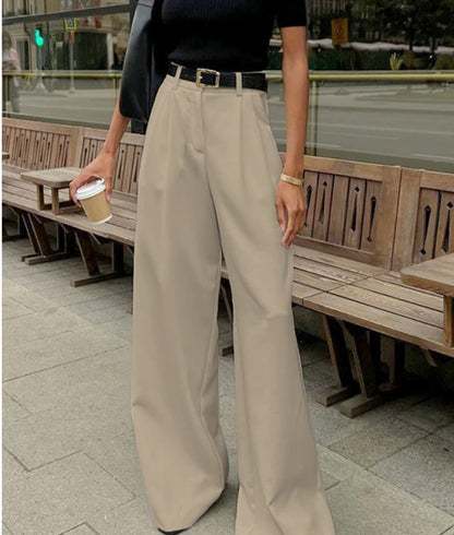 Women's High Waist Wide Leg Casual Trousers