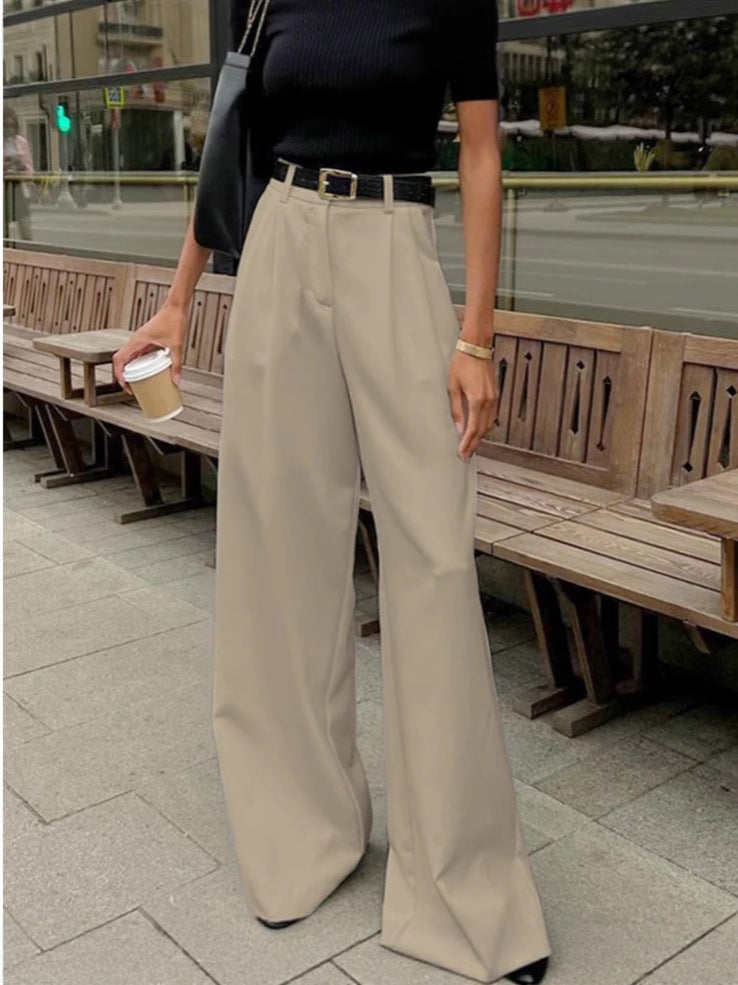 Women's High Waist Wide Leg Casual Trousers