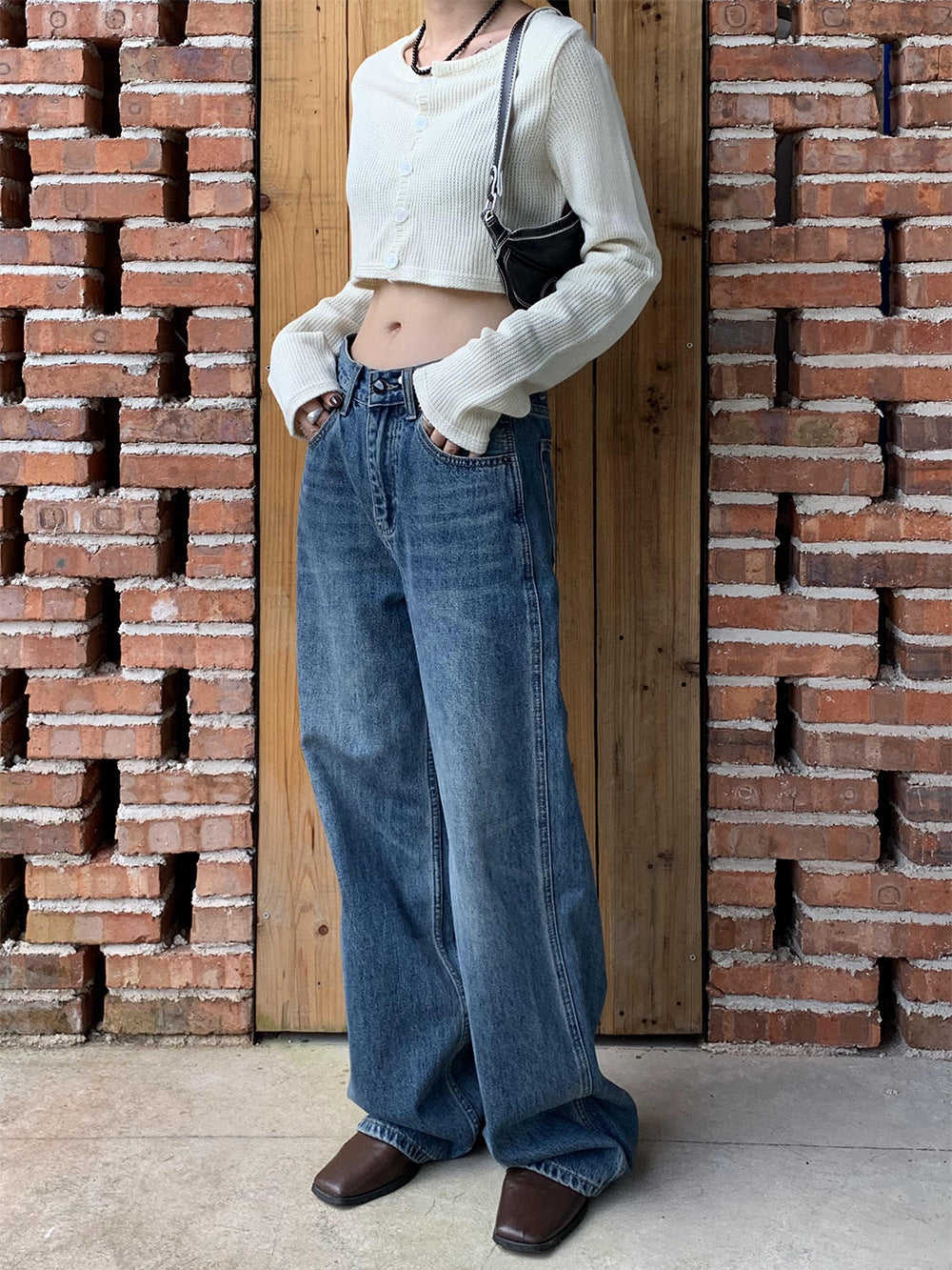 Women's High Waist Wide Leg Denim Pants
