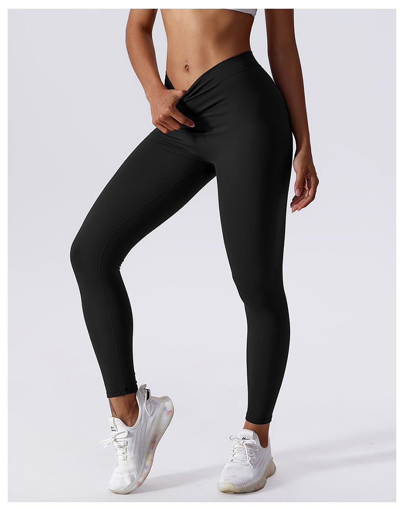 Women's High Waist Yoga Pants with V-Cut Design