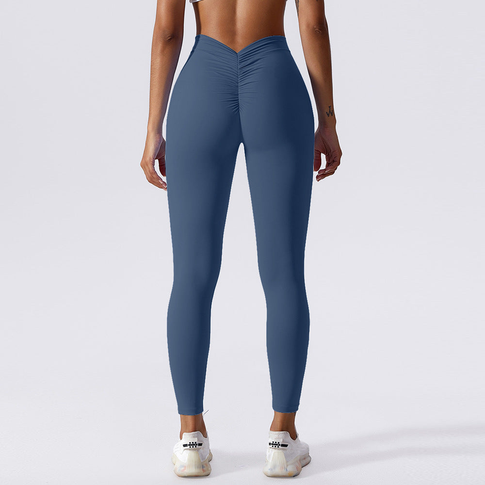 Women's High Waist Yoga Pants with V-Cut Design