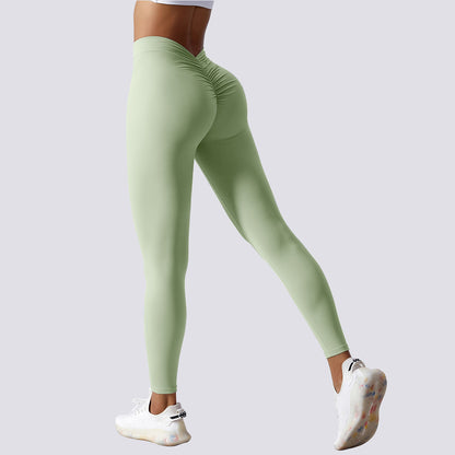 Women's High Waist Yoga Pants with V-Cut Design