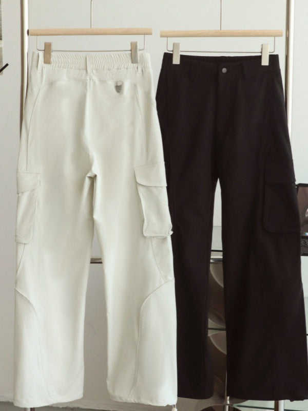 Women's High-Waisted Casual Pants with Elastic Cuffs