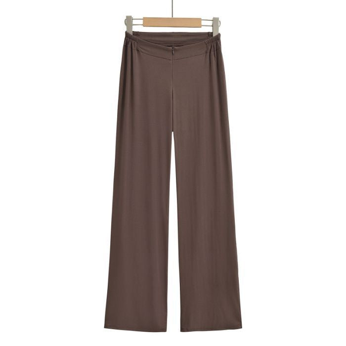 Women's High Waisted Cotton Straight Leg Pants
