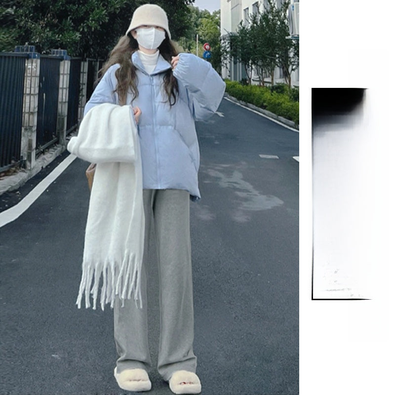 Women's High-Waisted Fleece-Lined Wide-Leg Pants