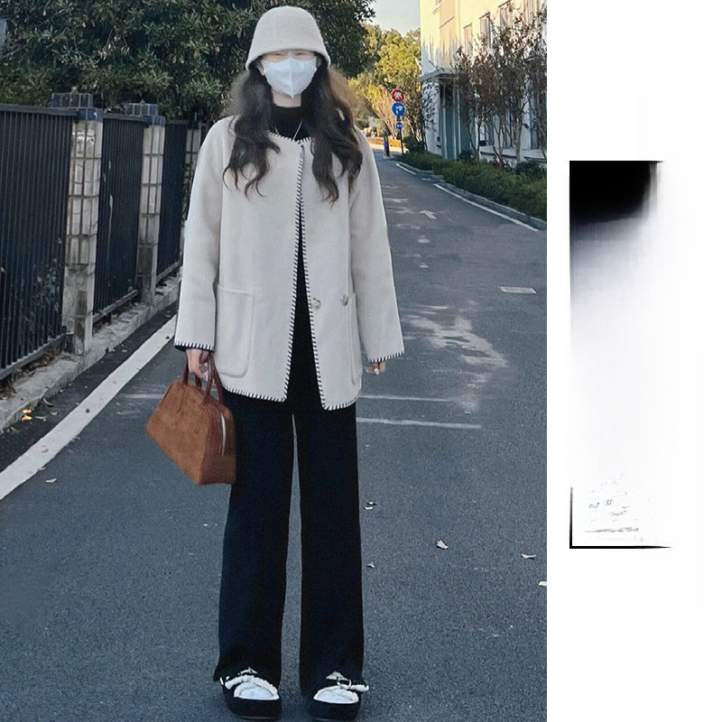 Women's High-Waisted Fleece-Lined Wide-Leg Pants