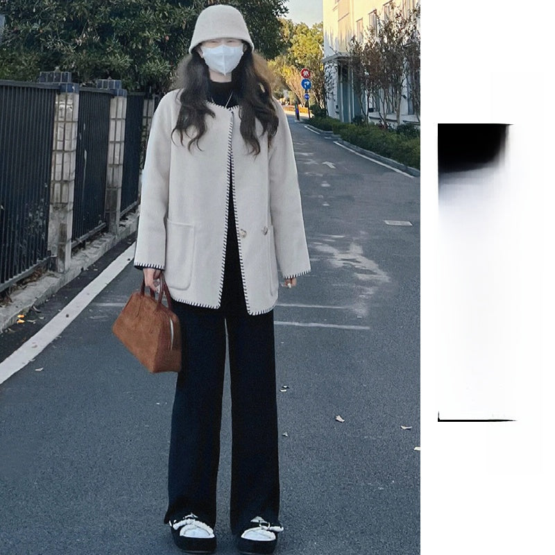 Women's High-Waisted Fleece-Lined Wide-Leg Pants