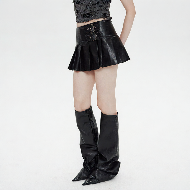 Women's High-Waisted Pleated Mini Skirt