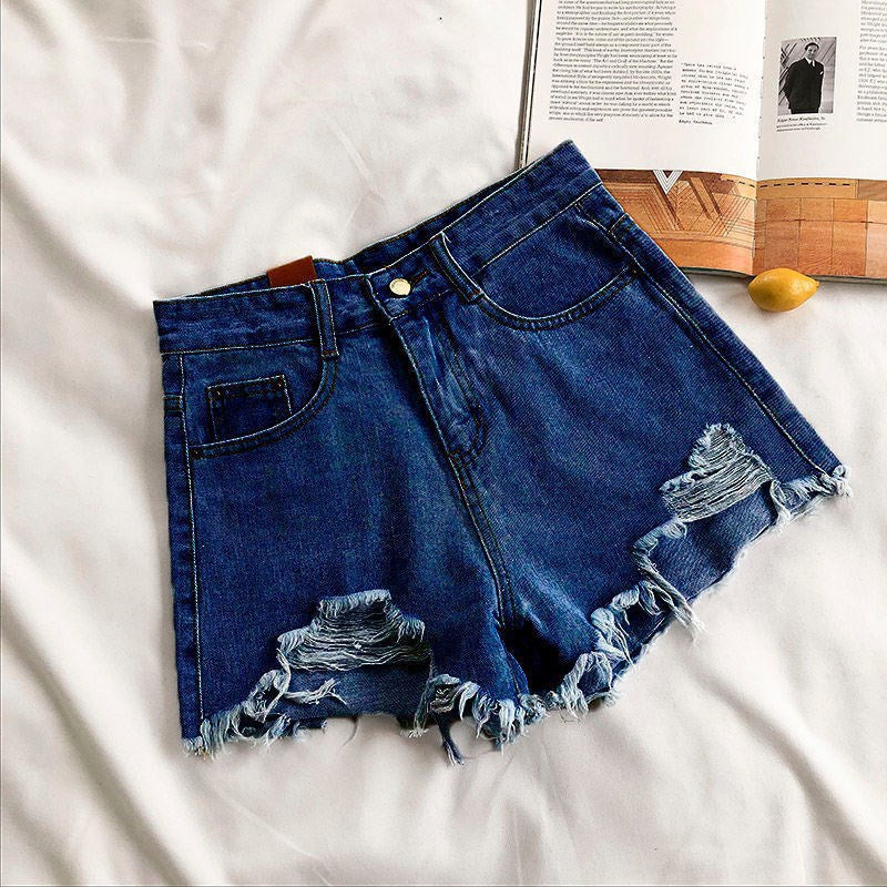 Women's High Waisted Ripped Denim Shorts