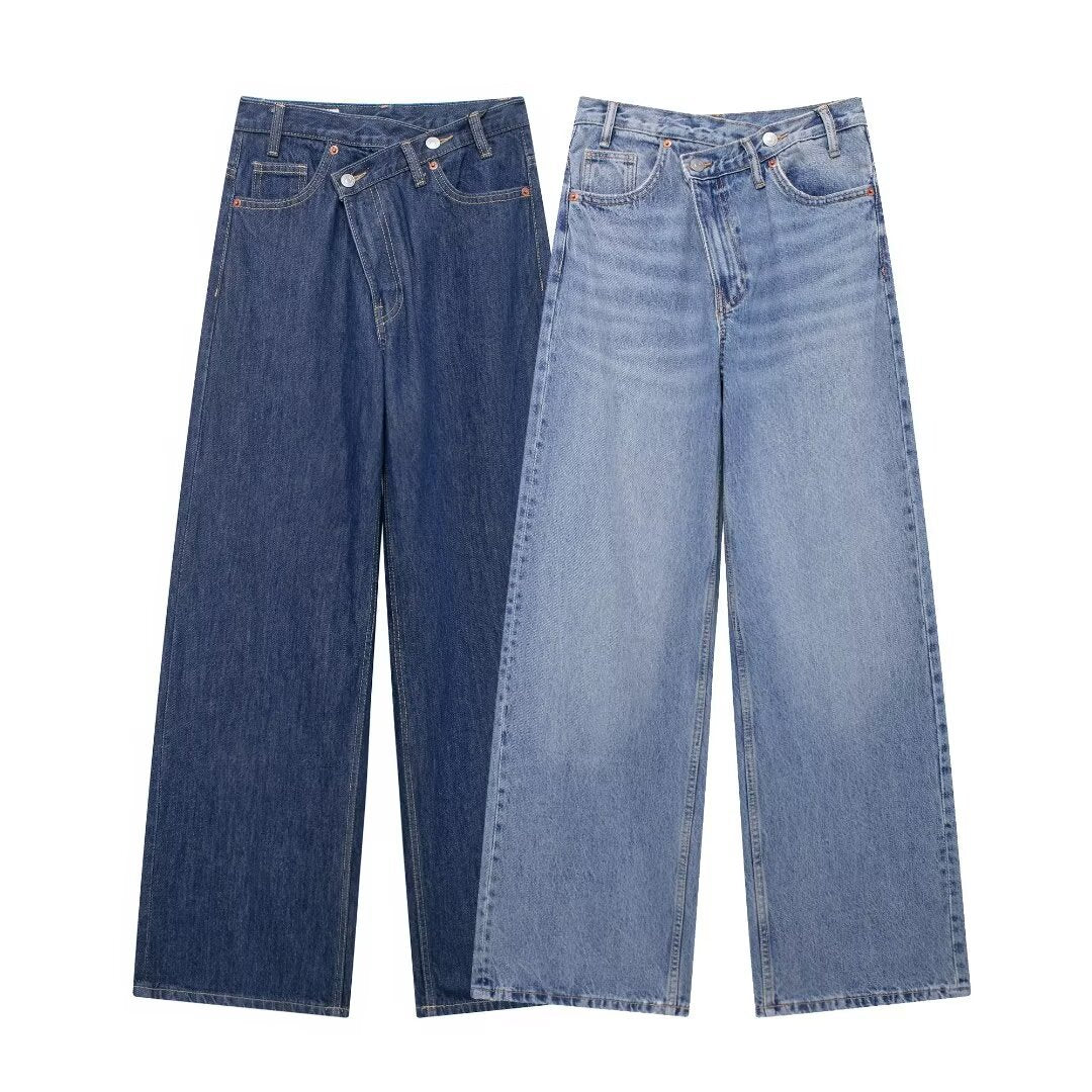 Women's High-Waisted Wide-Leg Jeans