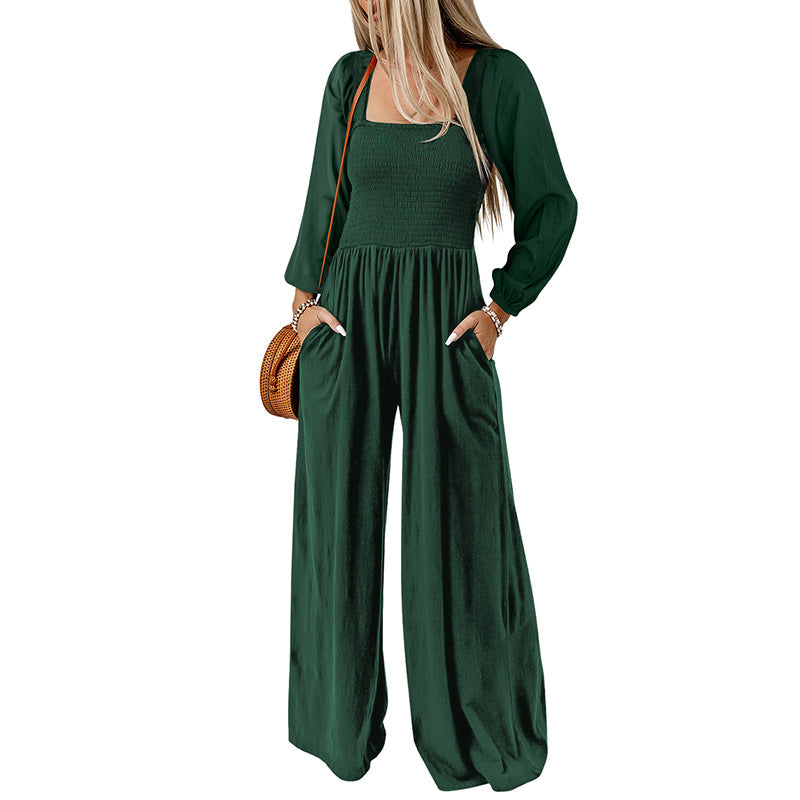 Women's High-Waisted Wide-Leg Jumpsuit