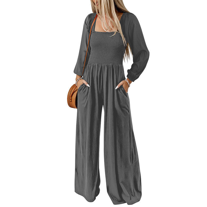 Women's High-Waisted Wide-Leg Jumpsuit