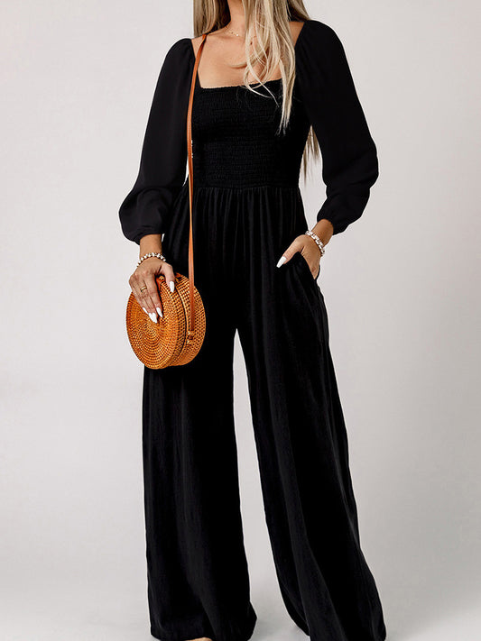 Women's High-Waisted Wide-Leg Jumpsuit