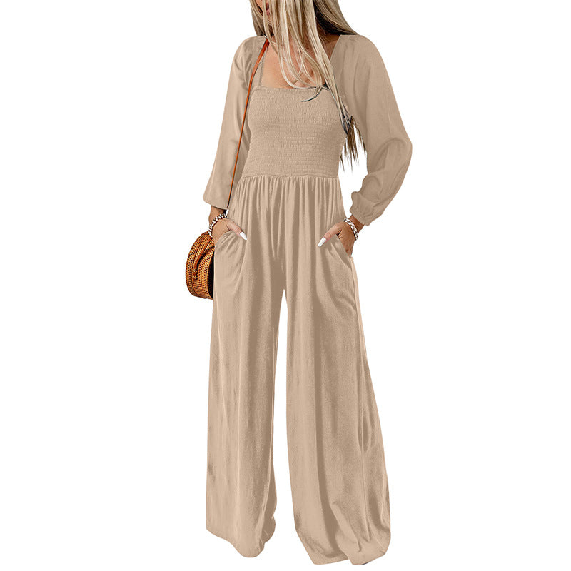 Women's High-Waisted Wide-Leg Jumpsuit