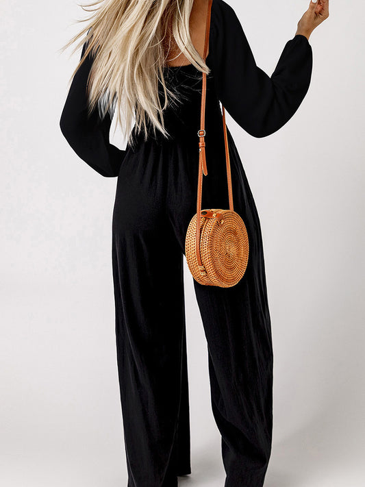 Women's High-Waisted Wide-Leg Jumpsuit